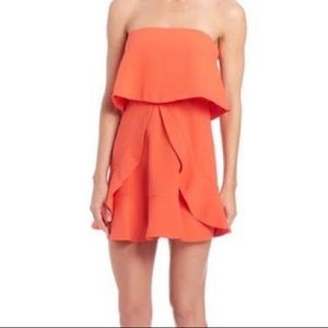 BCBGMaxAzria Charlot Strapless Ruffle Dress
